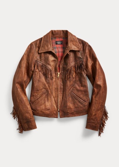 Women's Ralph Lauren Fringe Leather Jackets | 572684KLC